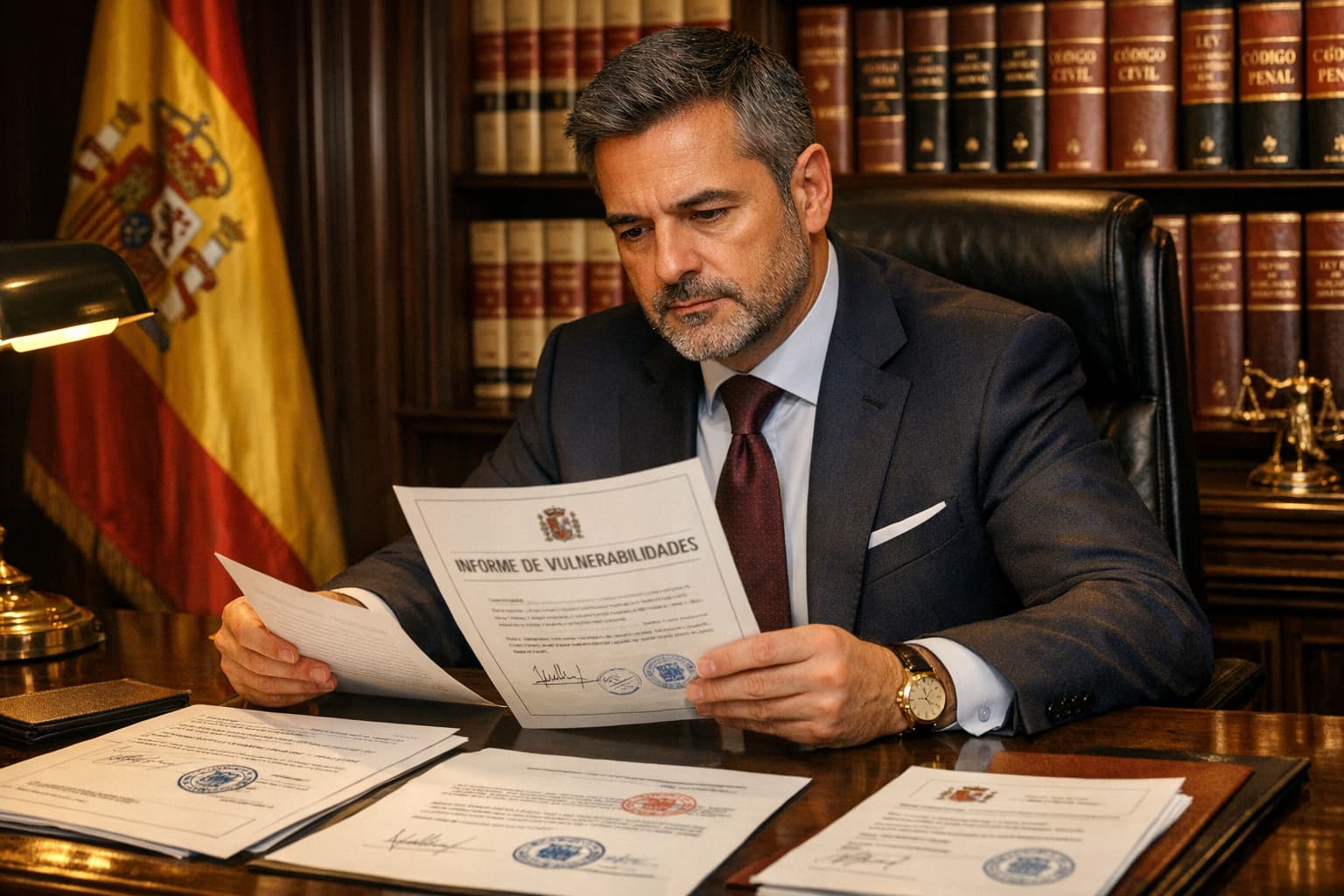 Gestor colegiado analizando documentación de regularización