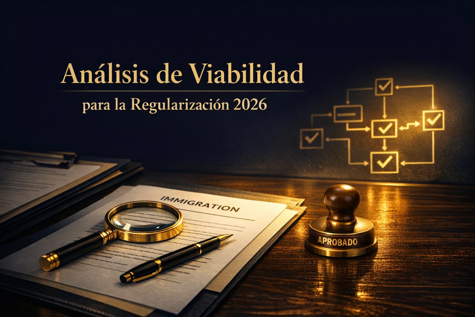 Análisis de Viabilidad para la Regularización 2026 Madrid — Mesa de trabajo legal con documentos