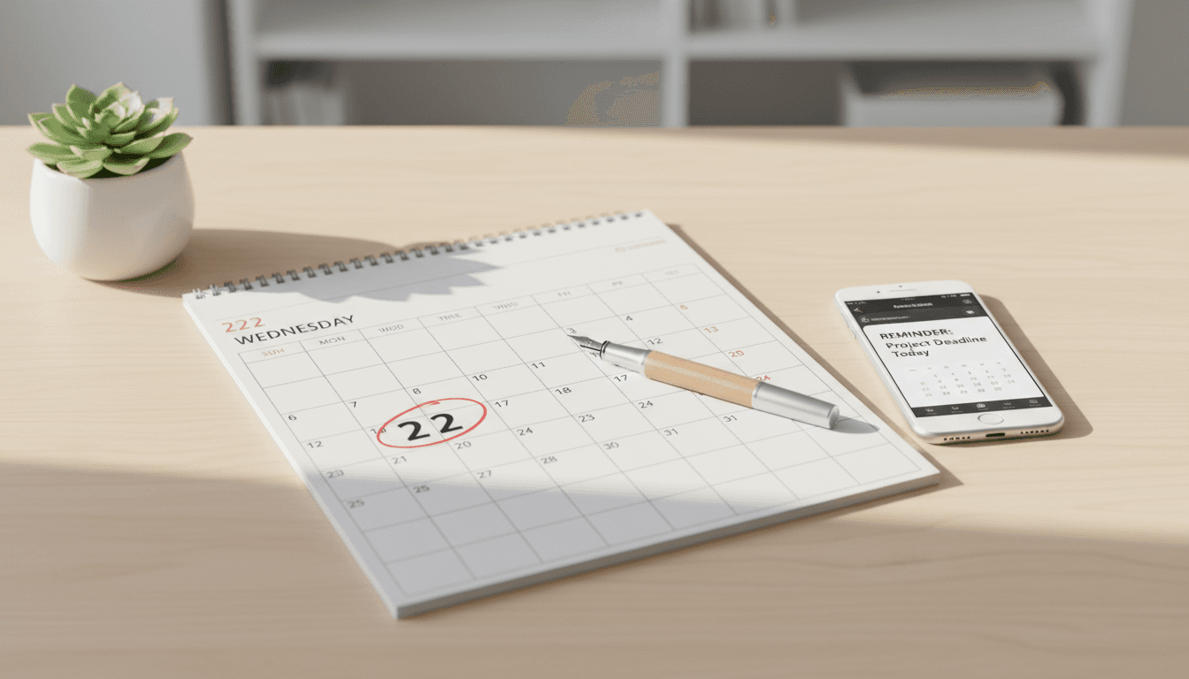 Calendario con fecha de renovación marcada
