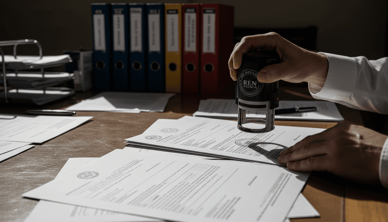 Trámite de renovación de permisos de residencia con sello oficial