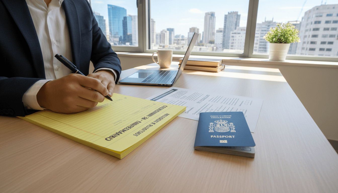Plan de subsanación de documentación con lista de verificación en oficina de extranjería