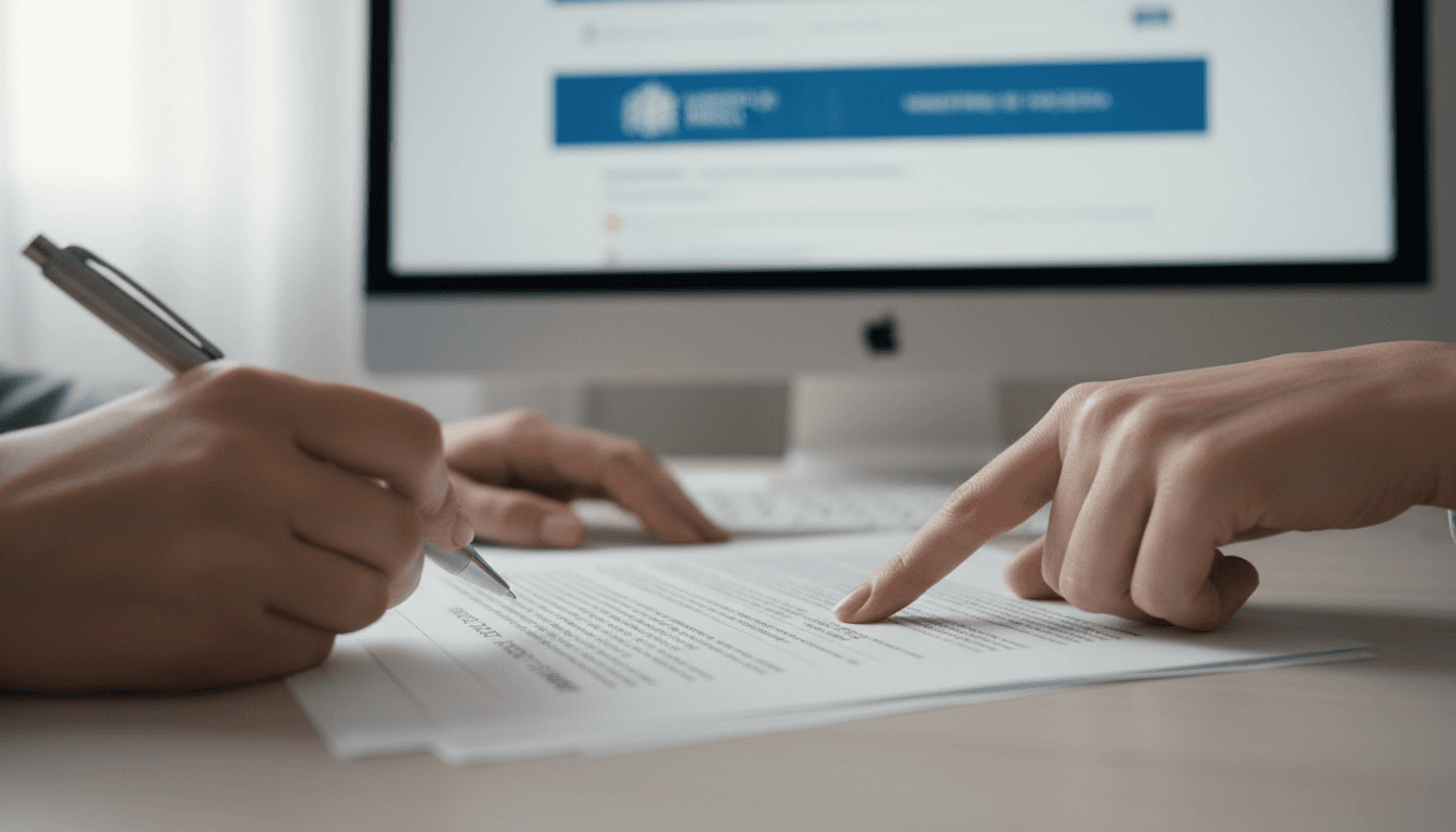 Gestor colegiado revisando documentos oficiales en Madrid