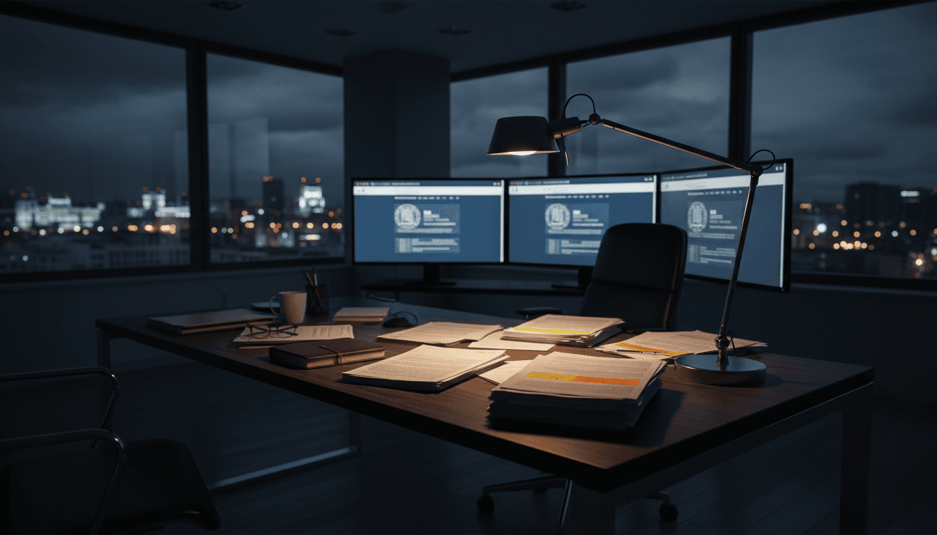 Asesor legal revisando procedimiento de regularización 2026 en pantalla