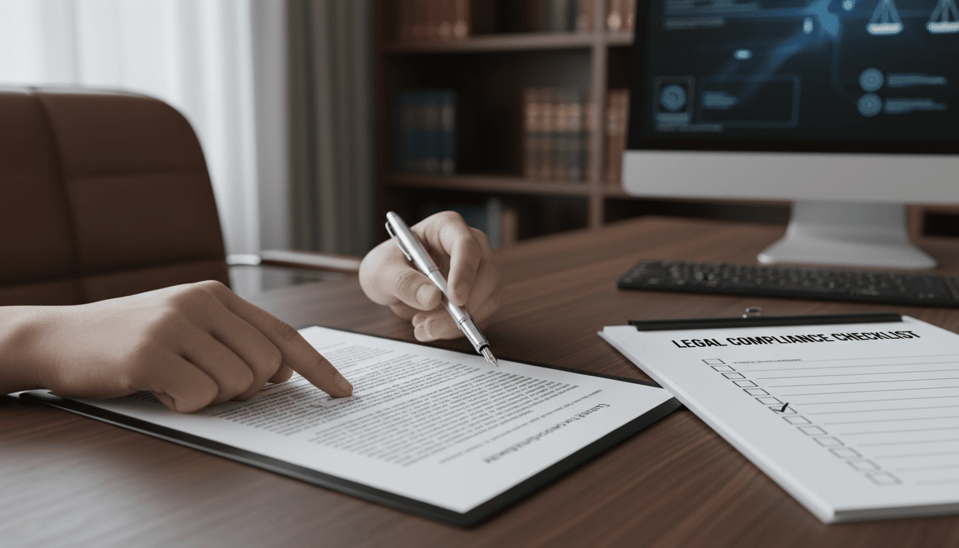 Gestor administrativo revisando documentación de extranjería en su despacho en Madrid