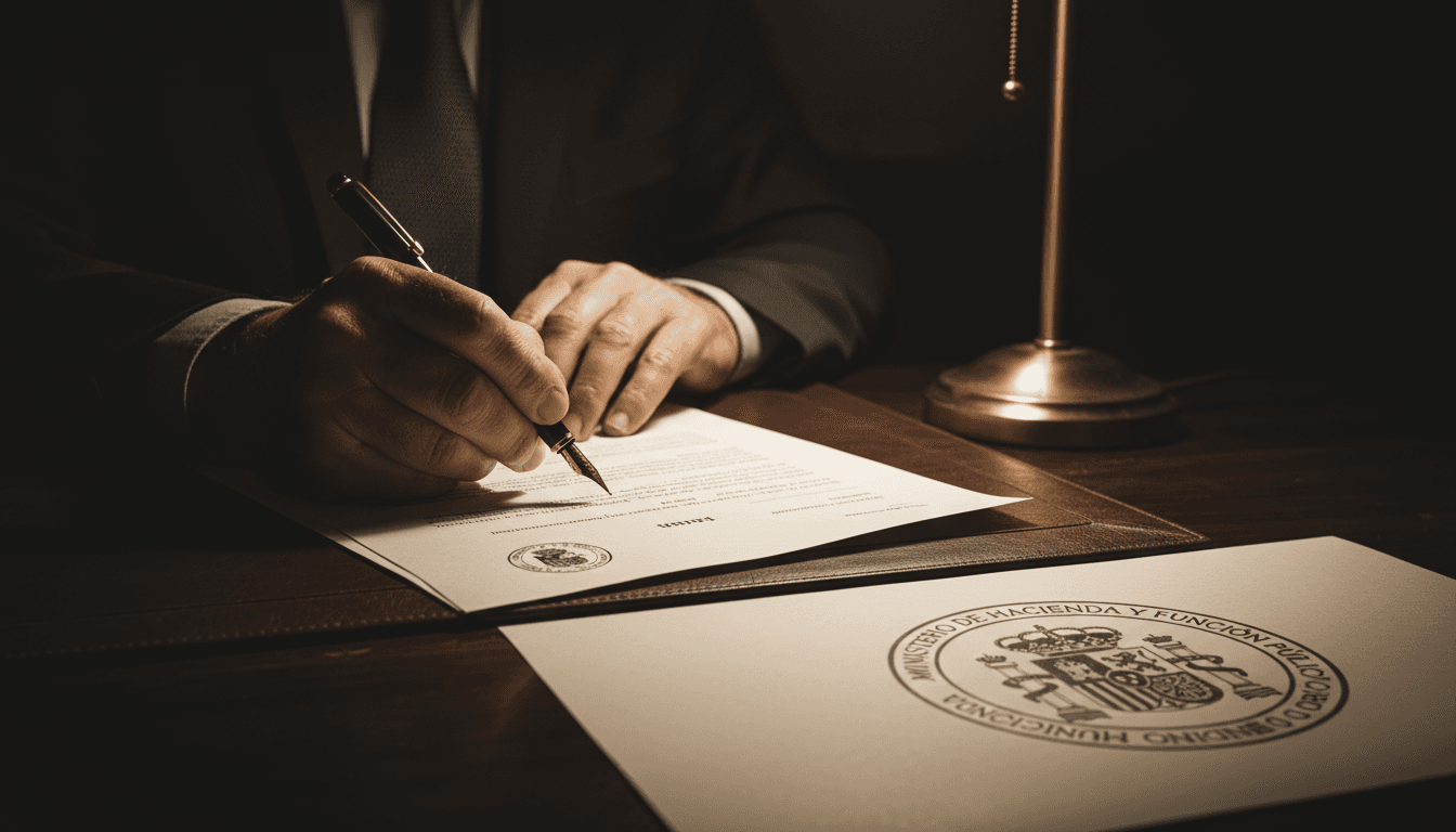Manos firmando documento de recurso